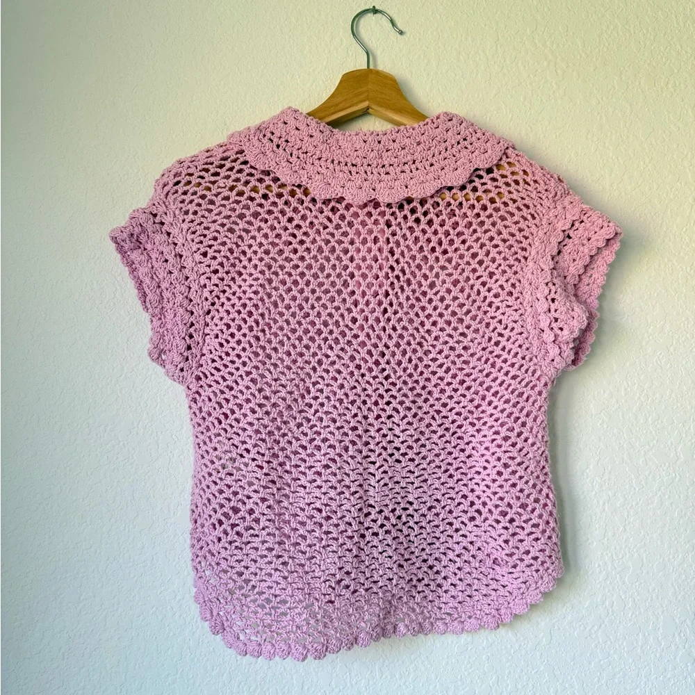 Free People Collared Crochet Cardigan - Picture 5 of 10